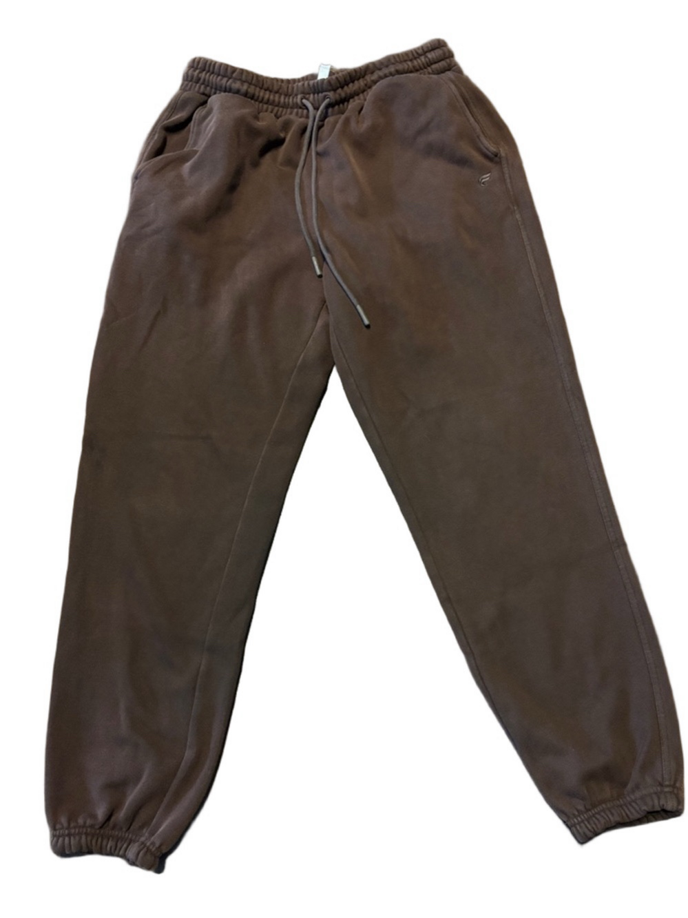 Fabletics Brown Fleece Joggers Cozy Lounge Athleisure Sweatpants - Size M
